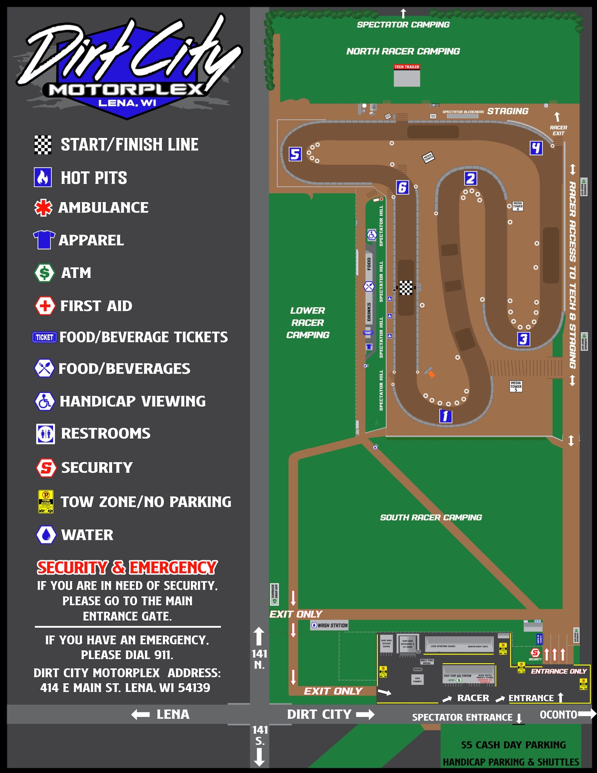 Dirt City Motorplex Track Map 2023